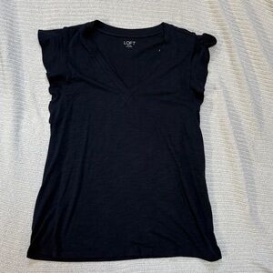 LOFT Women's Ruffle Sleeve V-Neck Tee
